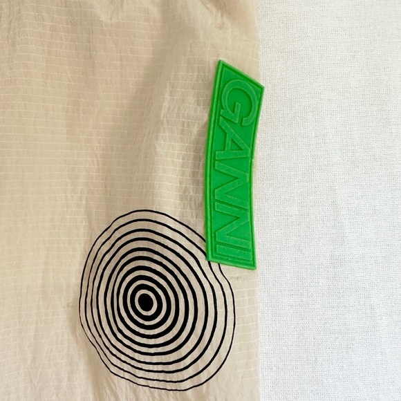 GANNI Beige Light Tech Hoodie & Drawstring Pants - Designer workout set- Size M - Picture 9 of 12